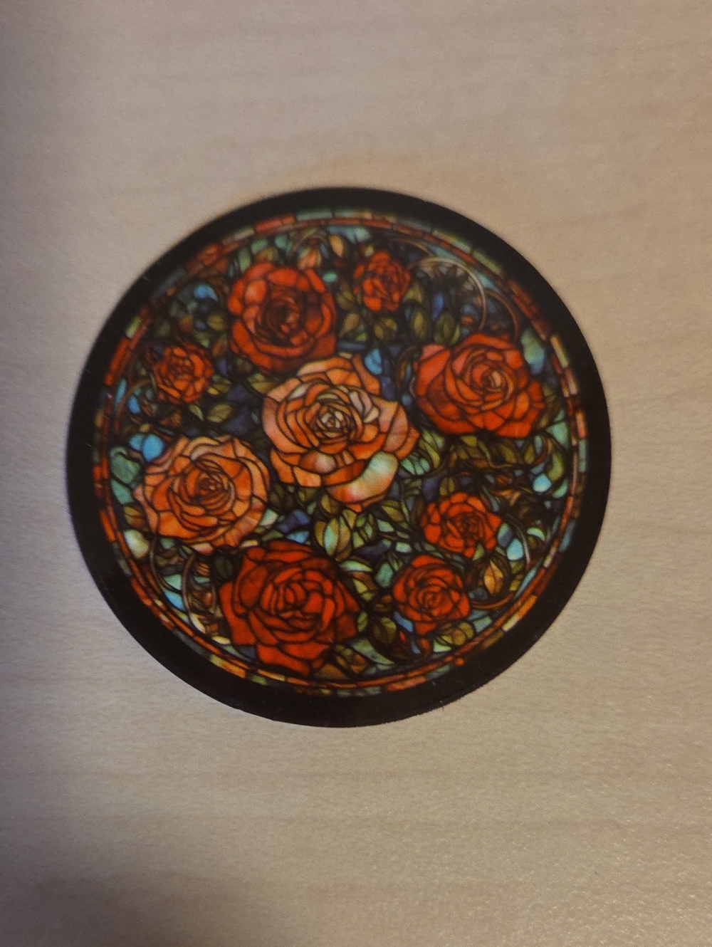 Sticker - Roses on Stained Glass